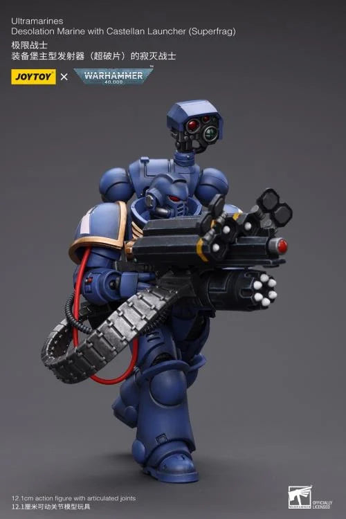 Warhammer 40K Ultramarines Desolation Marine with Superfrag Rocket Launcher 1/18 Scale Action Figure