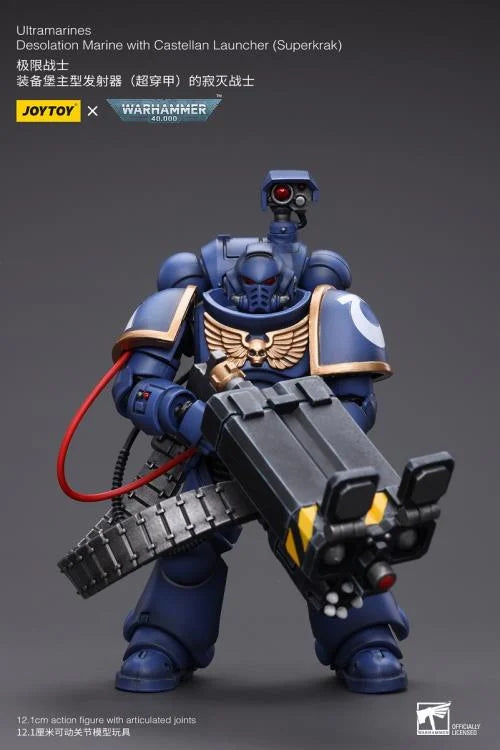 Warhammer 40K Ultramarines Desolation Marine with Superkrak Rocket Launcher 1/18 Scale Action Figure