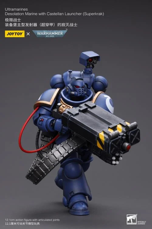 Warhammer 40K Ultramarines Desolation Marine with Superkrak Rocket Launcher 1/18 Scale Action Figure