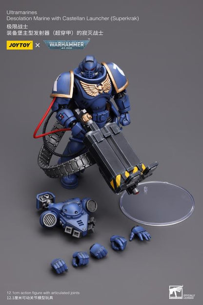 Warhammer 40K Ultramarines Desolation Marine with Superkrak Rocket Launcher 1/18 Scale Action Figure
