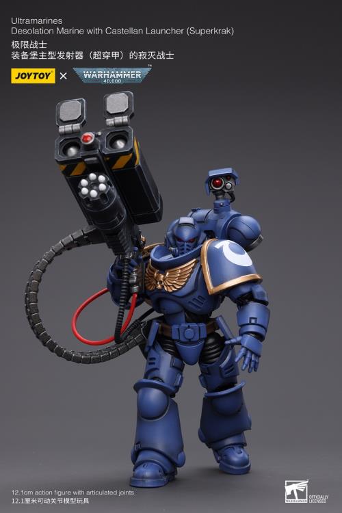 Warhammer 40K Ultramarines Desolation Marine with Superkrak Rocket Launcher 1/18 Scale Action Figure