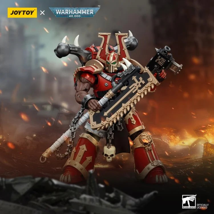 Khorne Berzerker Eviscerator Chainaxe Warhammer 40K World Eaters 1/18 Scale Action Figure