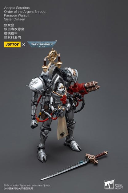 Warhammer 40k Adepta Sororitas Battle Sisters Order of the Argent Shroud Paragon Warsuit Sister Collaen 1/18 Scale Figure