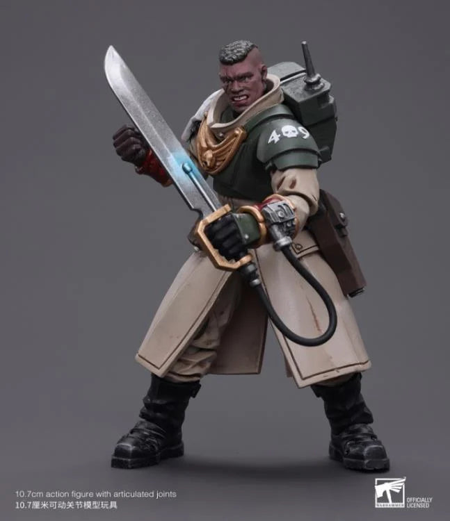 Warhammer 40k Astra Militarum Cadian Command Squad Commander with Power Sword 1/18 Scale Action Figure