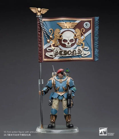 Warhammer 40k Astra Militarum Tempestus Scions Command Squad 55th Kappic Eagles Banner Bearer 1/18 Scale Figure