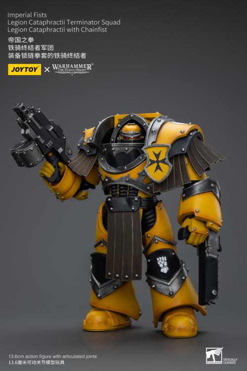 Warhammer: The Horus Heresy Imperial Fists Legion Cataphractii Terminator Squad Legion Cataphractii with Chainfist 1/18 Scale Action Figure
