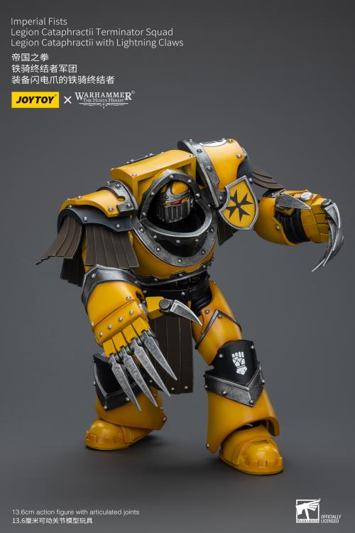 Warhammer: The Horus Heresy Imperial Fists Legion Cataphractii Terminator Squad Legion Cataphractii with Lightning Claws 1/18 Scale Action Figure