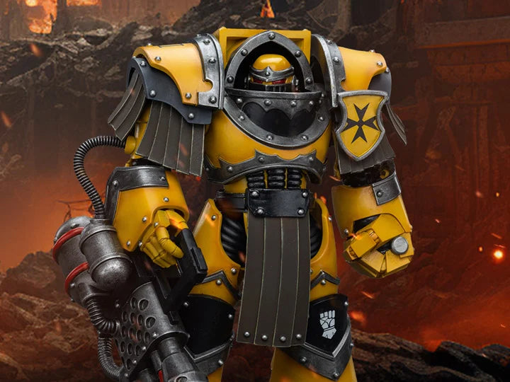 Warhammer: The Horus Heresy Imperial Fists Legion Cataphractii Terminator Squad Legion Cataphractii with Heavy Flamer 1/18 Scale Action Figure