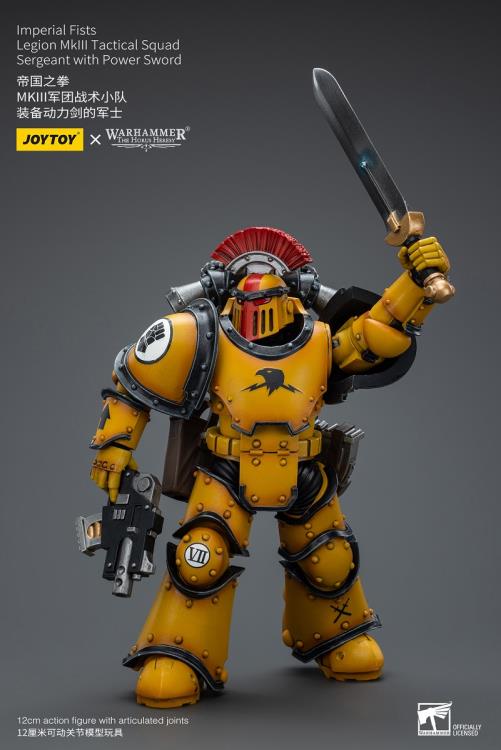 Warhammer: The Horus Heresy Imperial Fists Legion MkIII Tactical Squad Sergeant with Power Sword 1/18 Scale Action Figure