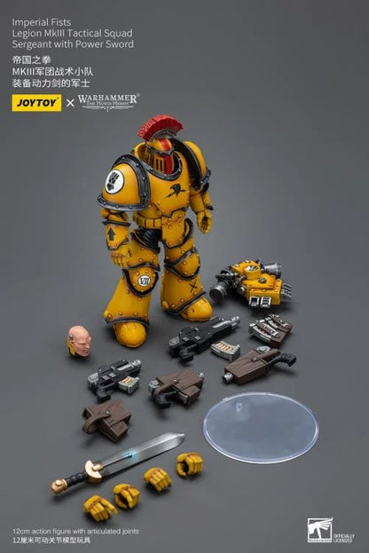 Warhammer: The Horus Heresy Imperial Fists Legion MkIII Tactical Squad Sergeant with Power Sword 1/18 Scale Action Figure