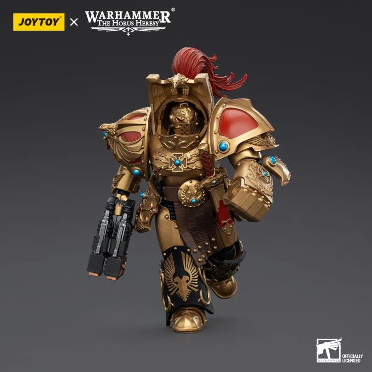 Warhammer: The Horus Heresy Legio Custodes Aquilon Terminator Squad Aquilon with Twin-Linked Adrathic Destructor 1/18 Scale Action Figure