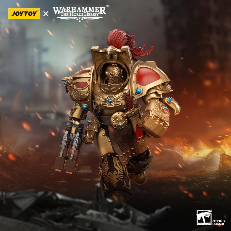 Warhammer: The Horus Heresy Legio Custodes Aquilon Terminator Squad Aquilon with Twin-Linked Adrathic Destructor 1/18 Scale Action Figure