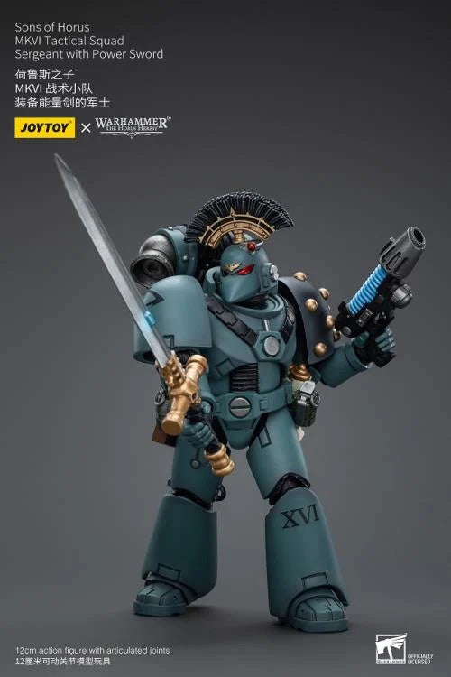 MKVI Tactical Squad Sergeant with Power Sword Warhammer: The Horus Heresy Sons of Horus 1/18 Scale Action Figure
