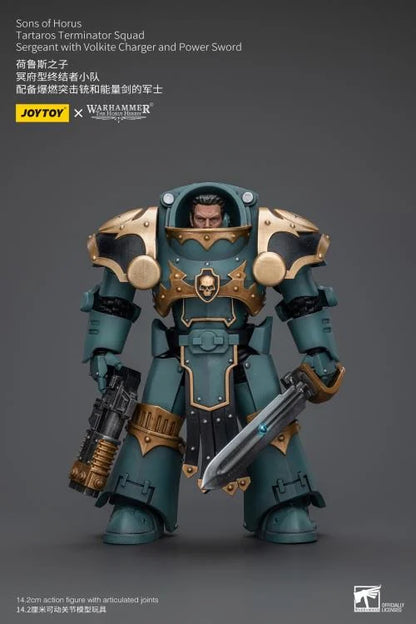 Tartaros Terminator Squad Sergeant with Volkite Charger and Power Sword Warhammer: The Horus Heresy Sons of Horus 1/18 Scale Action Figure