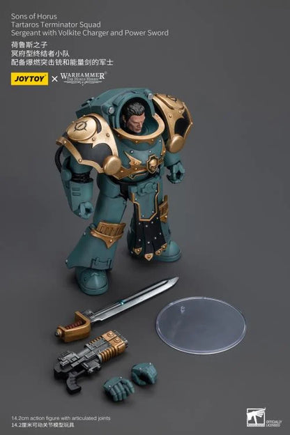 Tartaros Terminator Squad Sergeant with Volkite Charger and Power Sword Warhammer: The Horus Heresy Sons of Horus 1/18 Scale Action Figure