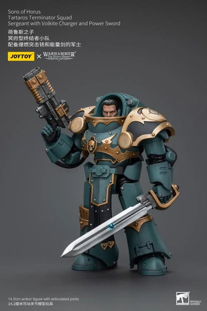 Tartaros Terminator Squad Sergeant with Volkite Charger and Power Sword Warhammer: The Horus Heresy Sons of Horus 1/18 Scale Action Figure