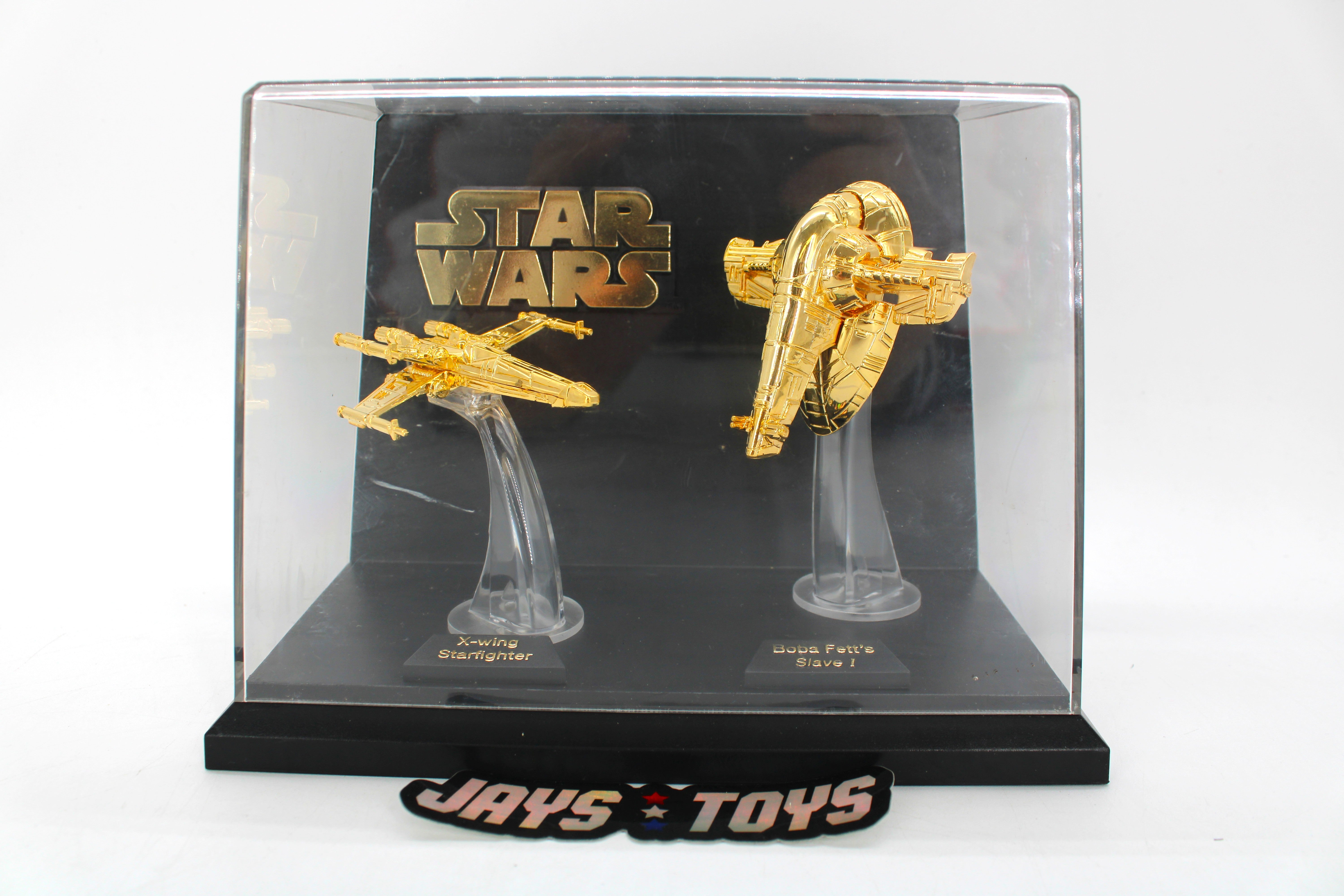 Star Wars X-Wing Gold Plated Starfighter & Boba Fett's Slave I Models (1996) product image