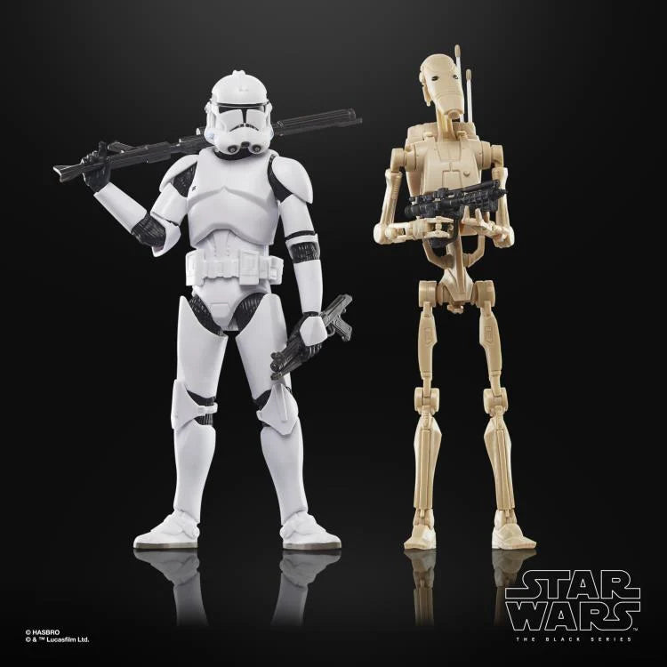 Clone Trooper & Battle Droid Two-Pack Star Wars: The Black Series Phase II The Clone Wars