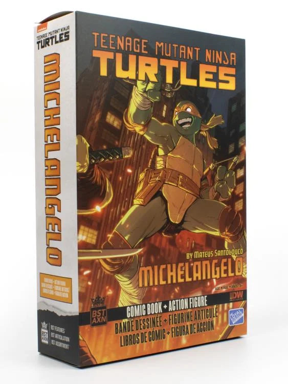 Teenage Mutant Ninja Turtles - BST AXN Michelangelo (Ver. 2) Figure & Comic Set