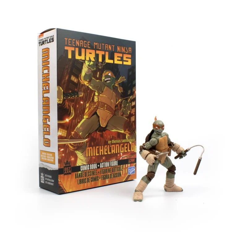 Teenage Mutant Ninja Turtles - BST AXN Michelangelo (Ver. 2) Figure & Comic Set