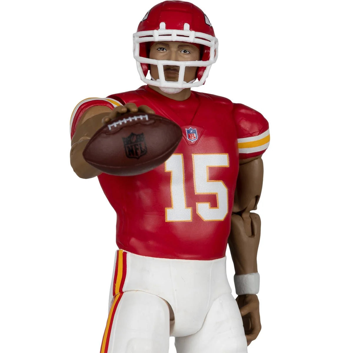 Patrick Mahomes McFarlane SportsPicks 6-Inch Figure — Close-Up Front View Holding Football