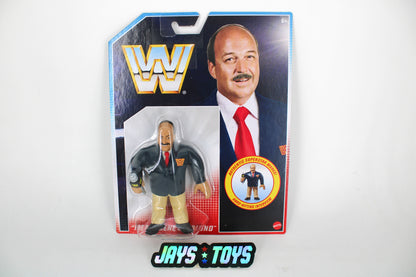 Mean Gene Okerlund WWE Retros 2021 Carded Figure — Card Front
