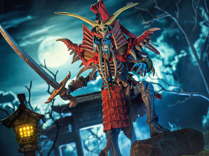 Bone-Zai Skeleton Warriors Infinite Legions 6-Inch Figure — Dramatic Moonlit Diorama Pose with Sword