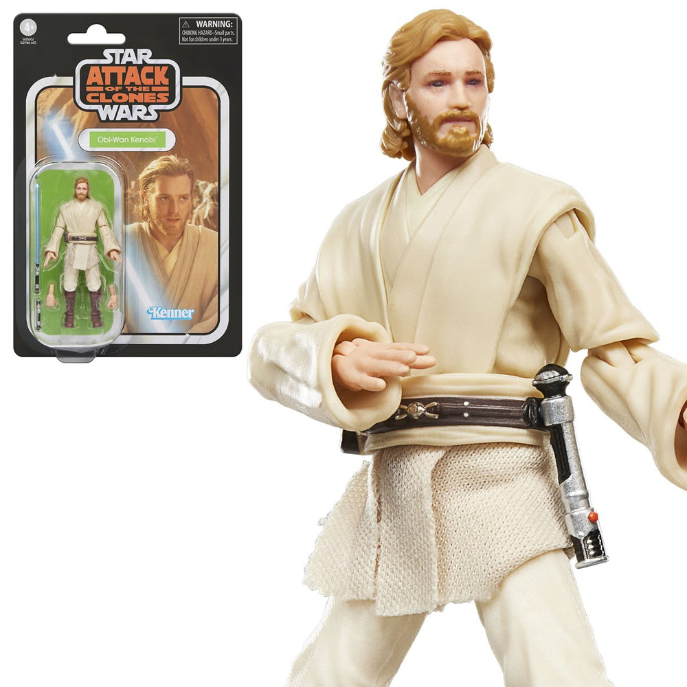 Obi-Wan Kenobi Vintage Collection 3.75-Inch Figure — Card Front with Figure Detail Close-Up