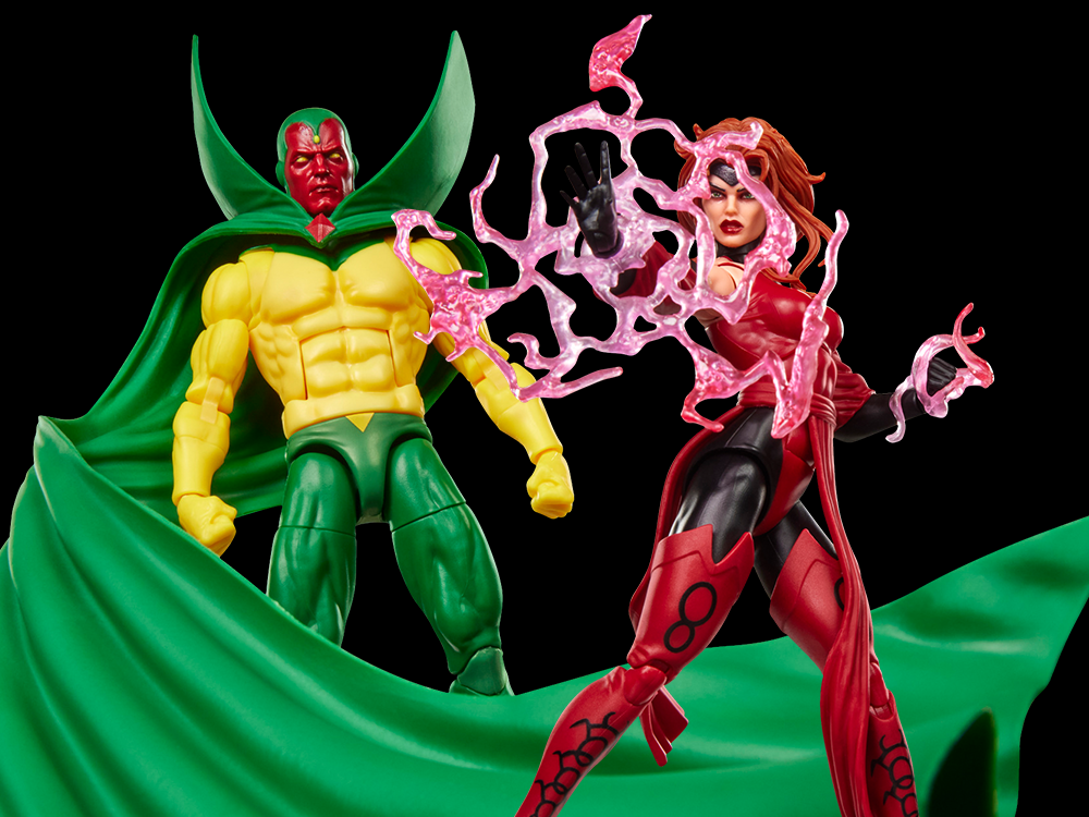 Vision & Scarlet Witch Marvel Legends 6-Inch Two-Pack — Heroic Pose with Hex Effects