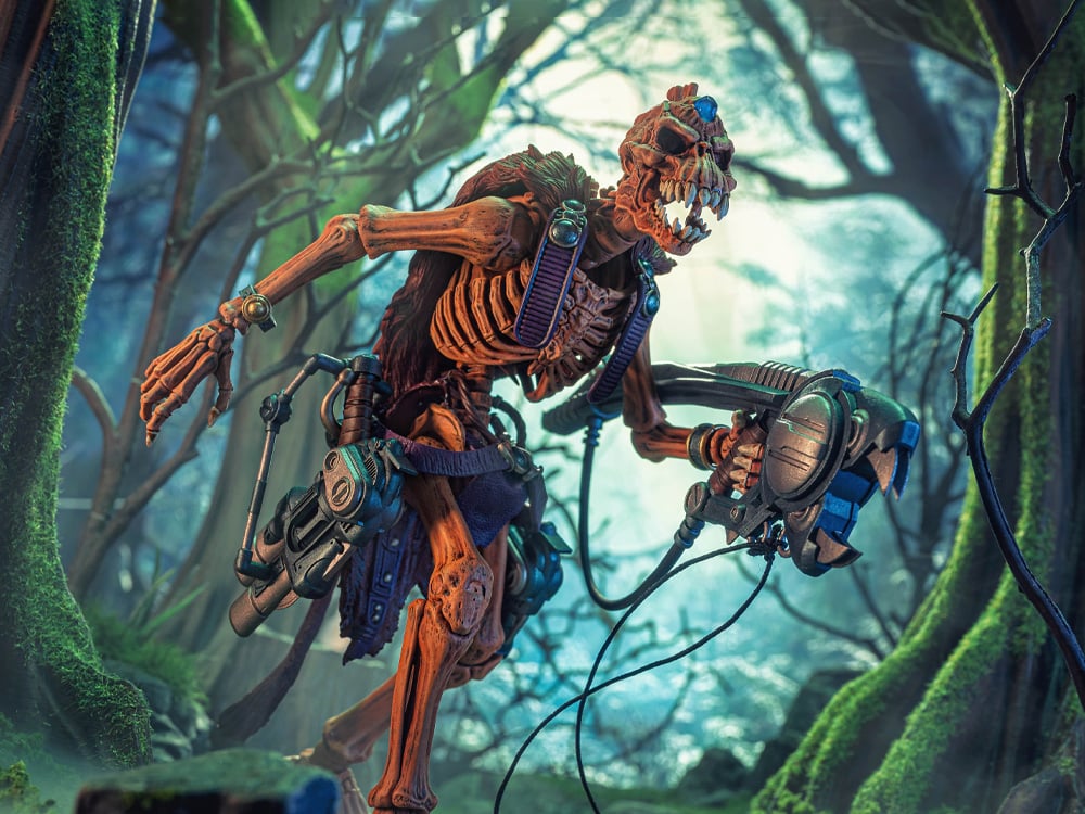 Claw Skeleton Warriors Infinite Legions 6-Inch Figure — Dynamic Forest Pose with Power Grip Claw Extended