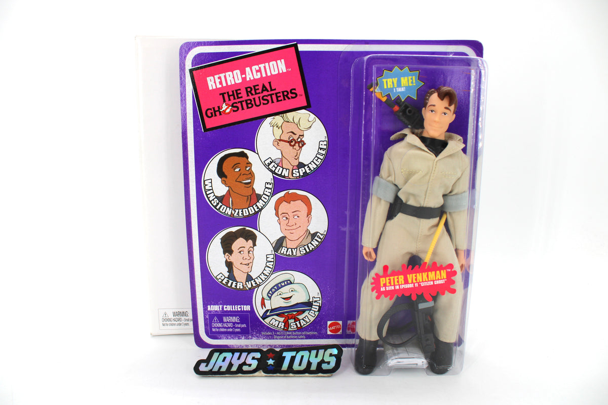 Peter Venkman Retro-Action Real Ghostbusters 8-Inch Figure — Card Front with Portrait Medallions