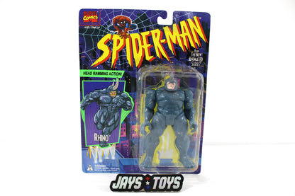 Rhino Spider-Man Animated Series 1994 Toy Biz Carded Figure — Card Front
