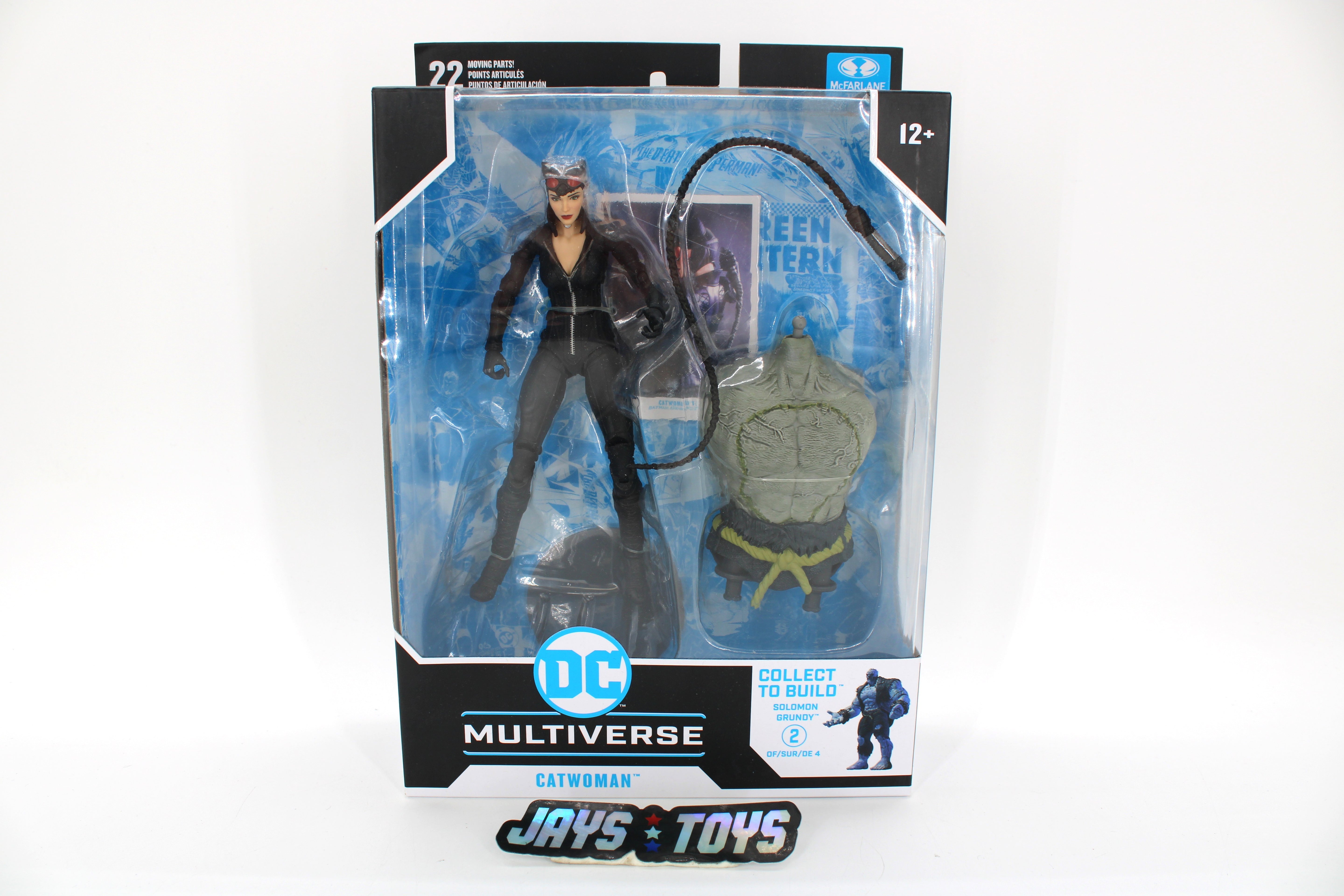 Catwoman DC Multiverse Arkham City Figure — Package Front View with Solomon Grundy Torso BAF Piece Visible