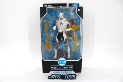 Flash Hot Pursuit DC Multiverse 7-Inch Figure — Box Front View with Speed Force Lightning Effects