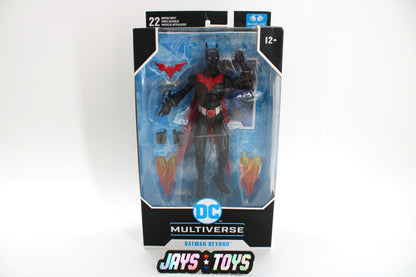 Batman Beyond DC Multiverse Figure — Card Front with Figure and Accessories Visible Through Blister