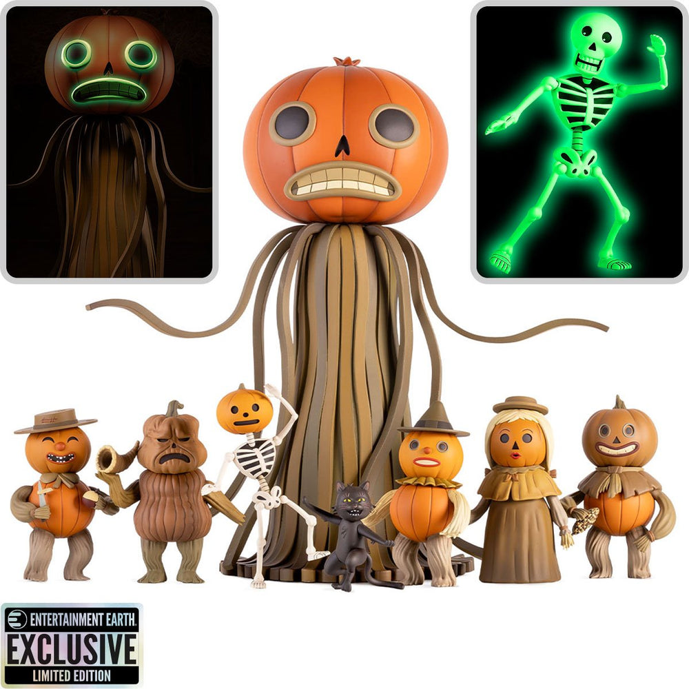 Over the Garden Wall Chapter 2 Glow-in-the-Dark Figure Set — Full Cast Front View with Enoch and Glow Effect Insets