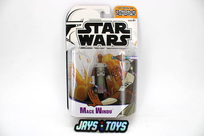 Mace Windu Star Wars Clone Wars 2003 3.75-Inch Carded Figure — Card Front