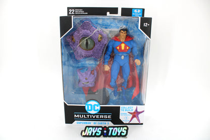 Superman of Earth-3 DC Multiverse Crime Syndicate 7-Inch Figure — Card Front with Starro CtB Components Displayed