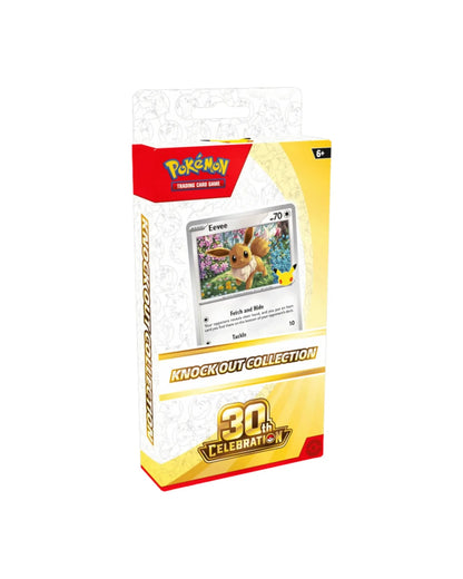 Pokemon TCG 30th Celebration Knockout Collection — Box Front with Eevee Foil Card Display