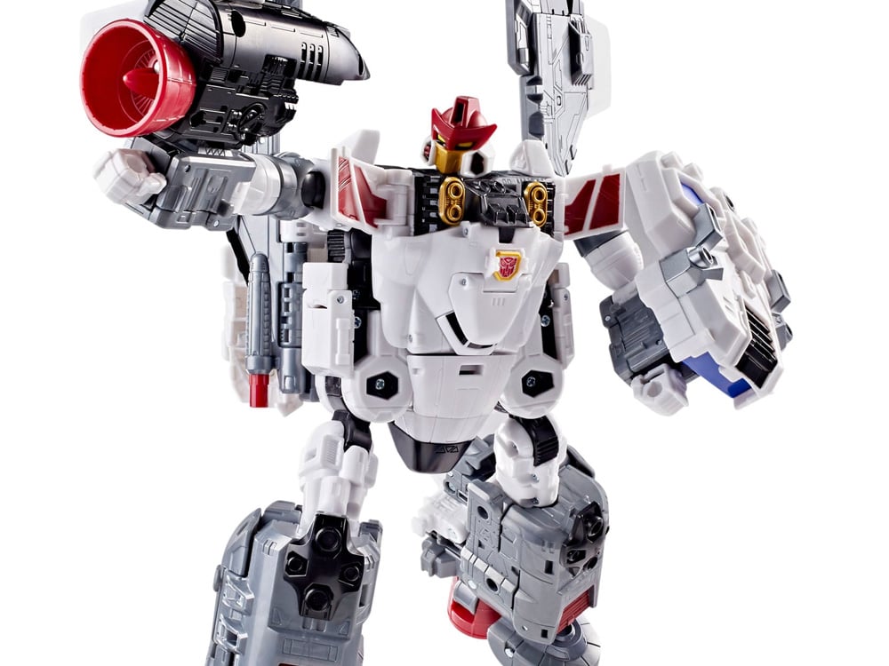 Armada Jetfire Age of the Primes Commander Class 8-Inch Figure — Front View with Requiem Blaster Raised
