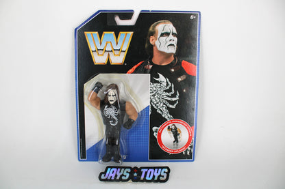 Sting WWE Retro 2017 Figure — Card Front with Scorpion Graphic and Old-School Block W Logo