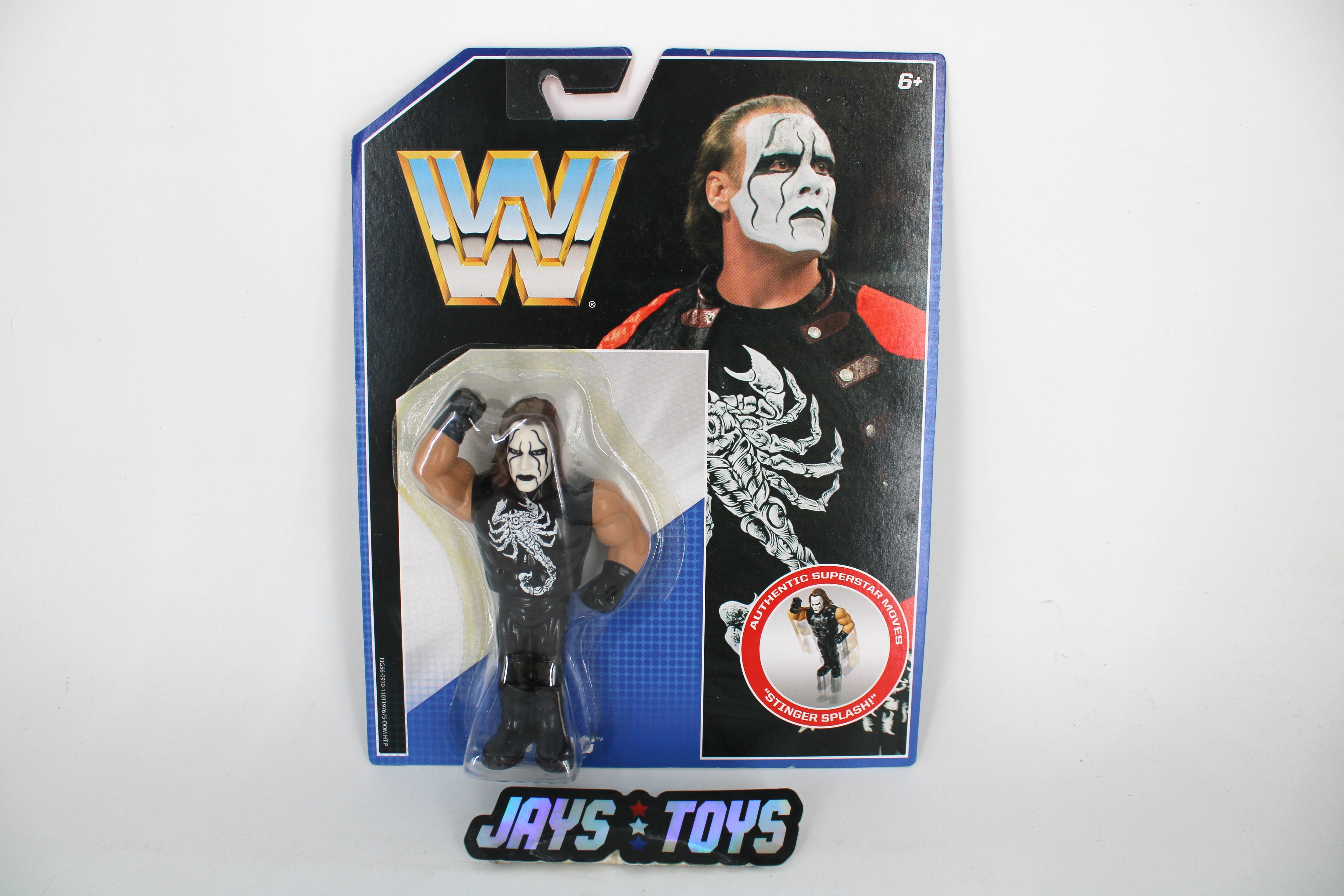 Sting WWE Retro 2017 Figure — Card Front with Scorpion Graphic and Old-School Block W Logo