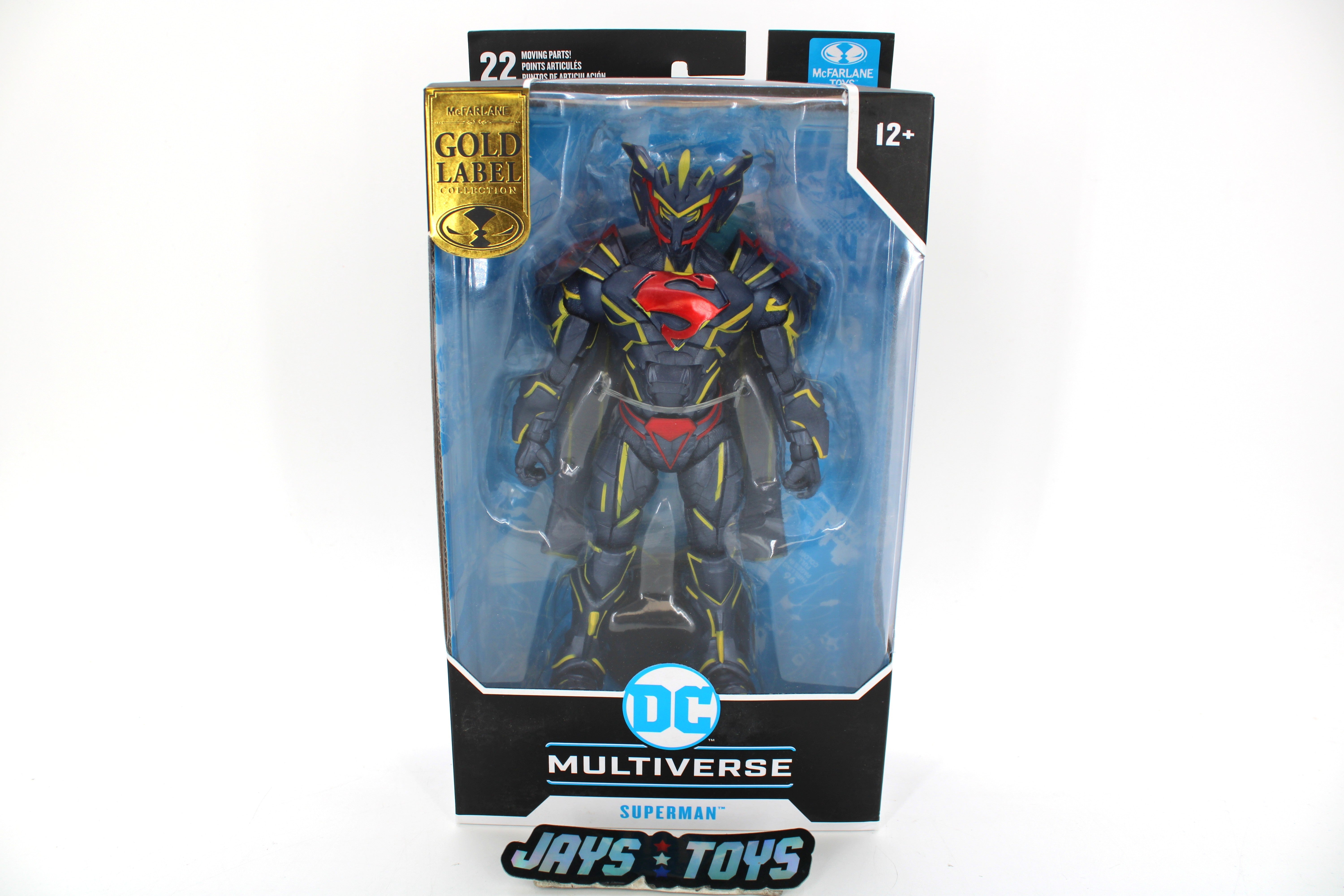 Superman Energized Unchained Armor DC Multiverse Gold Label Figure — Card Front