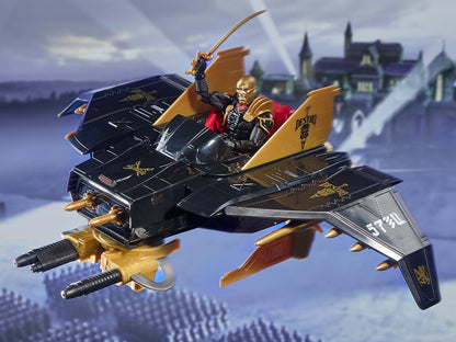 Destro G.I. Joe Classified Series 6-Inch Figure — Angled Front View Mounted on Despoiler Vehicle with Sabre Raised