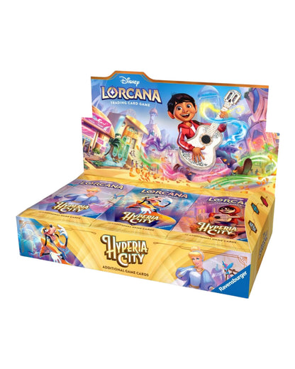 Hyperia City Booster Box Disney Lorcana TCG — Box Front with Miguel Display Art