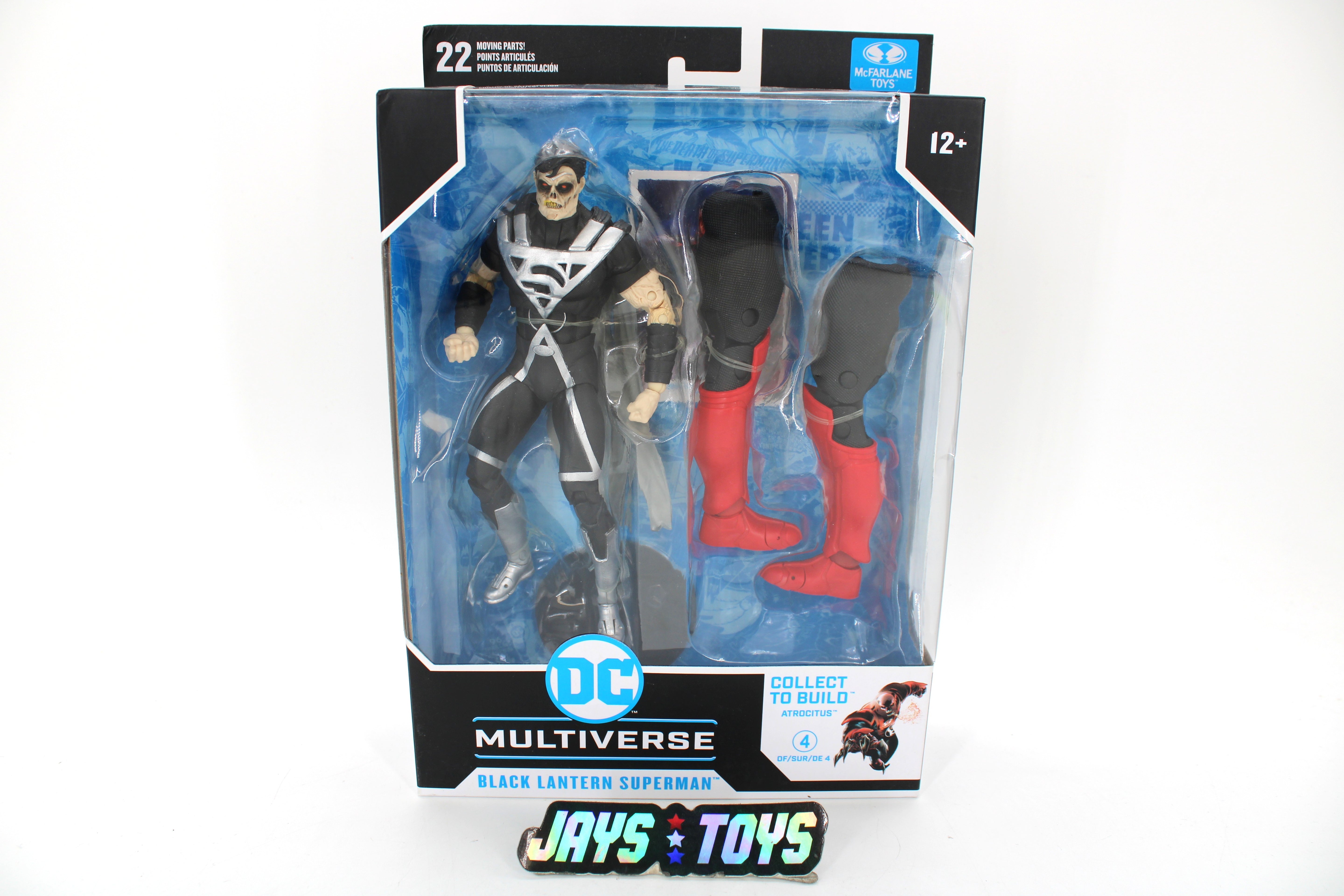 Black Lantern Superman DC Multiverse 7-Inch Figure — Card Front with Atrocitus BAF Legs