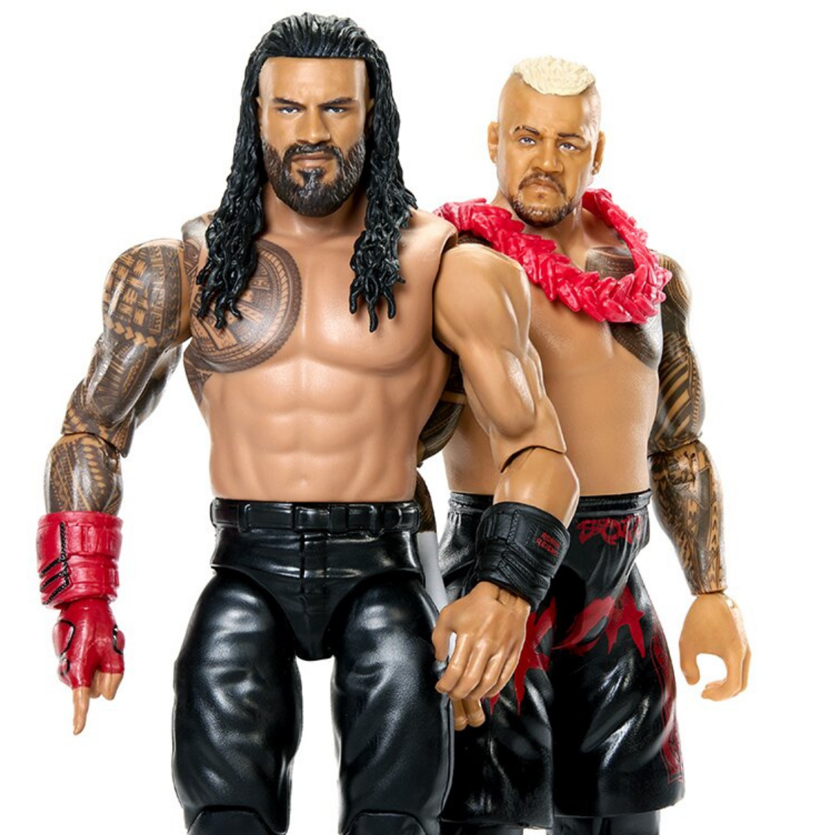 Roman Reigns and Solo Sikoa WWE Main Event Showdown 6-Inch Figures — Front View Close-Up