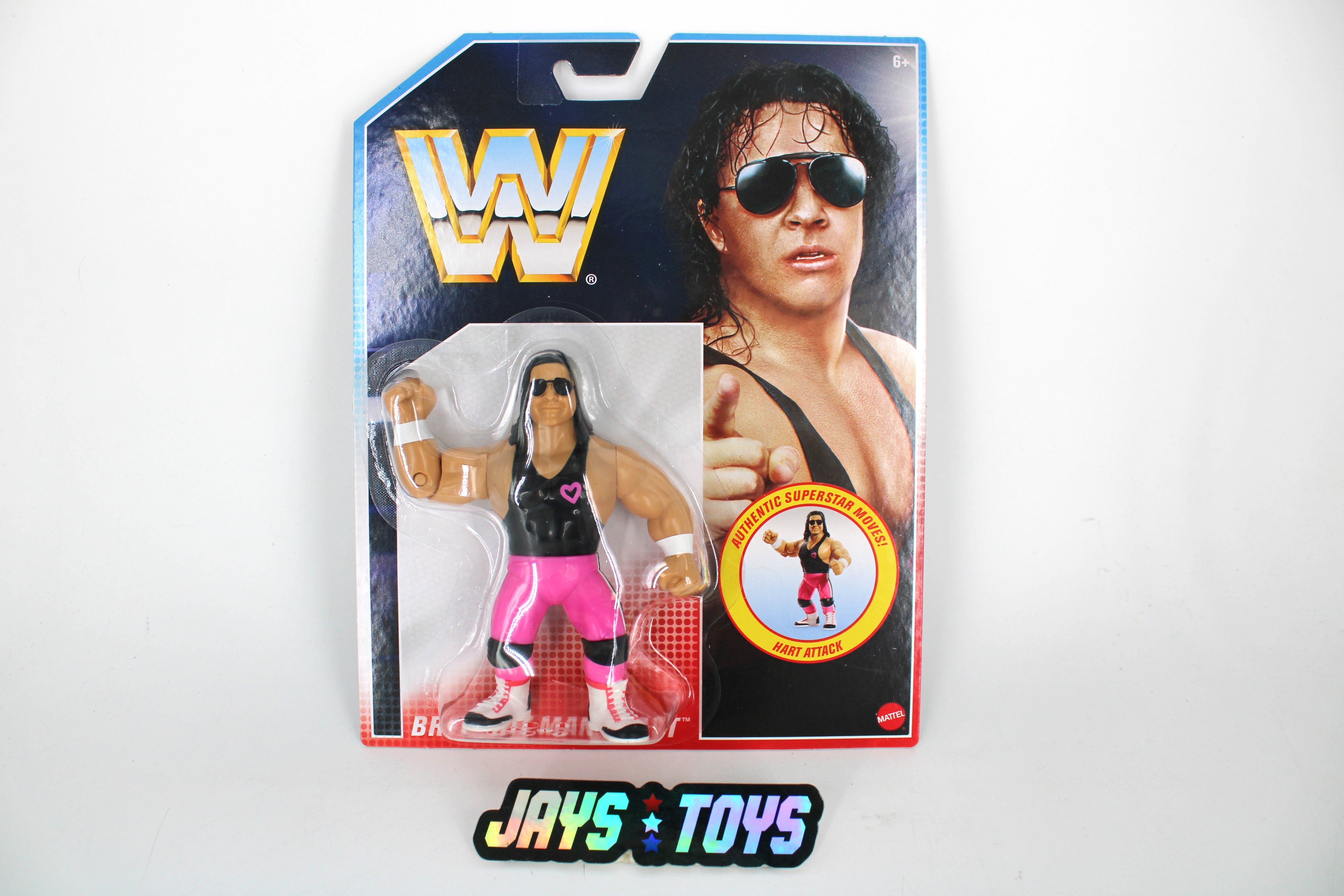 Bret Hit Man Hart WWE Retros Carded Figure — Card Front View