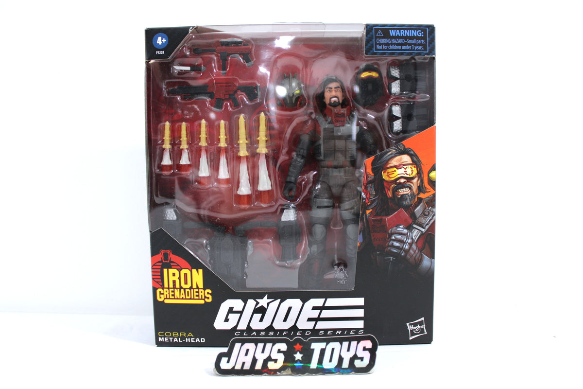 Metal-Head GI Joe Classified Series 6-Inch Deluxe Figure — Package Front View with Full Accessory Spread