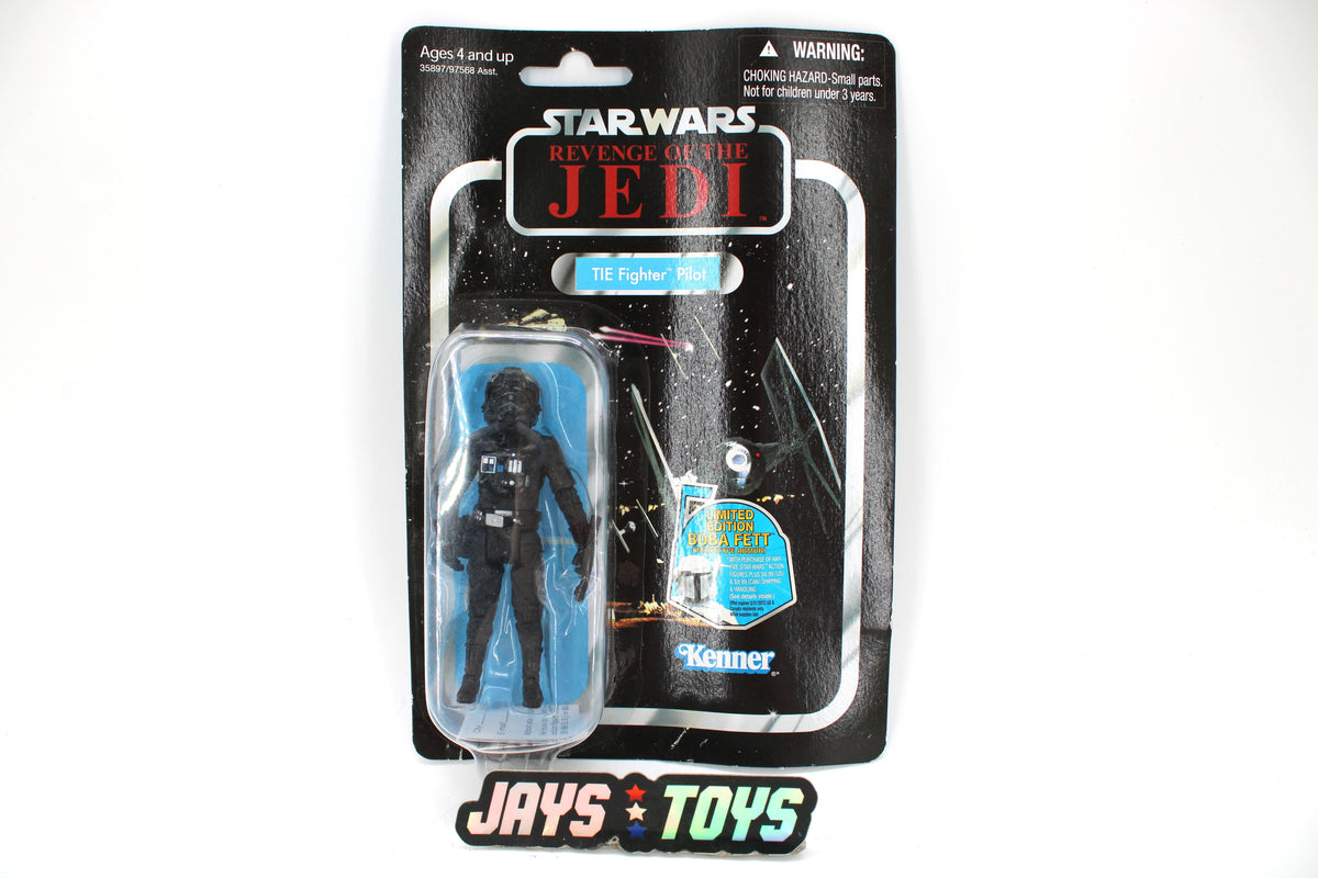 TIE Fighter Pilot Vintage Collection VC65 Revenge of the Jedi Card — Card Front with Prototype Boba Fett Sticker
